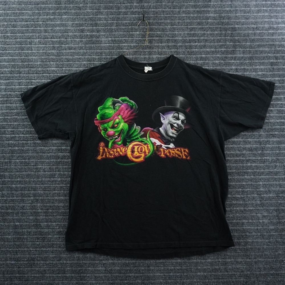 Y2K Insane Clown Posse T-Shirt Mens 2XL Black Double Sided Graphic ICP Tee